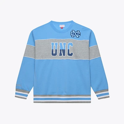 Sweat-shirt polaire Mitchell & Ness bleu Caroline pour homme, aux couleurs des Tar Heels de du Nord