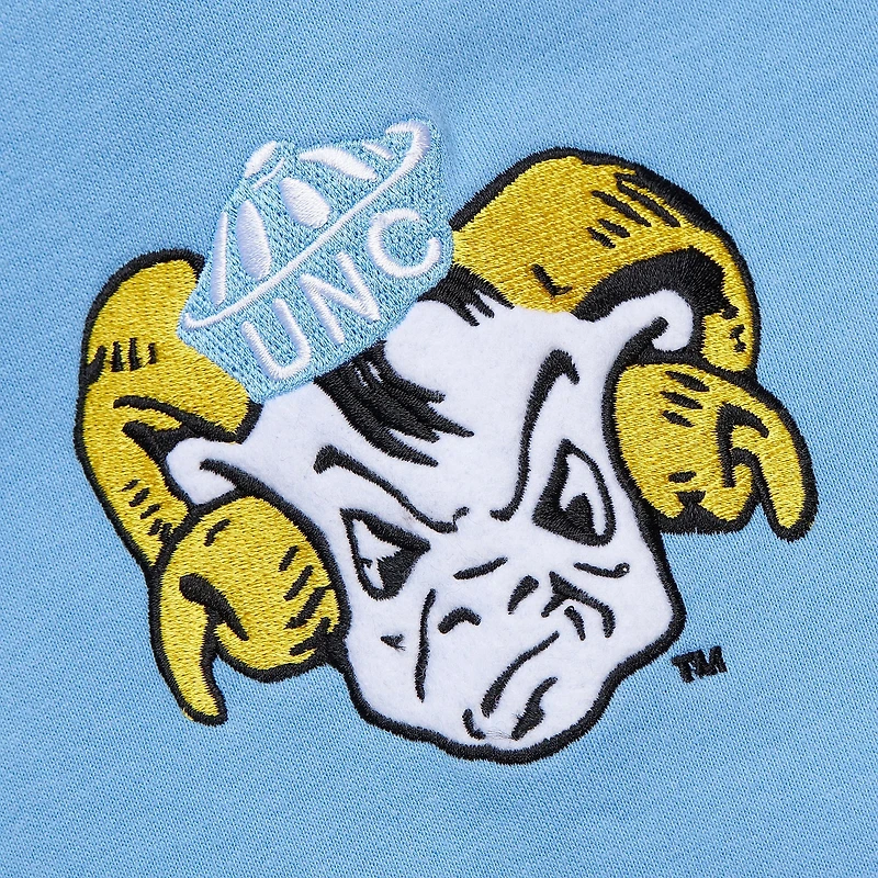 Men's Mitchell & Ness Carolina Blue North Tar Heels Chainstich Fleece Pullover Hoodie