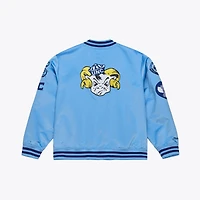 Men's Mitchell & Ness Carolina Blue North Tar Heels Double Clutch Lightweight Satin Full-Snap Jacket
