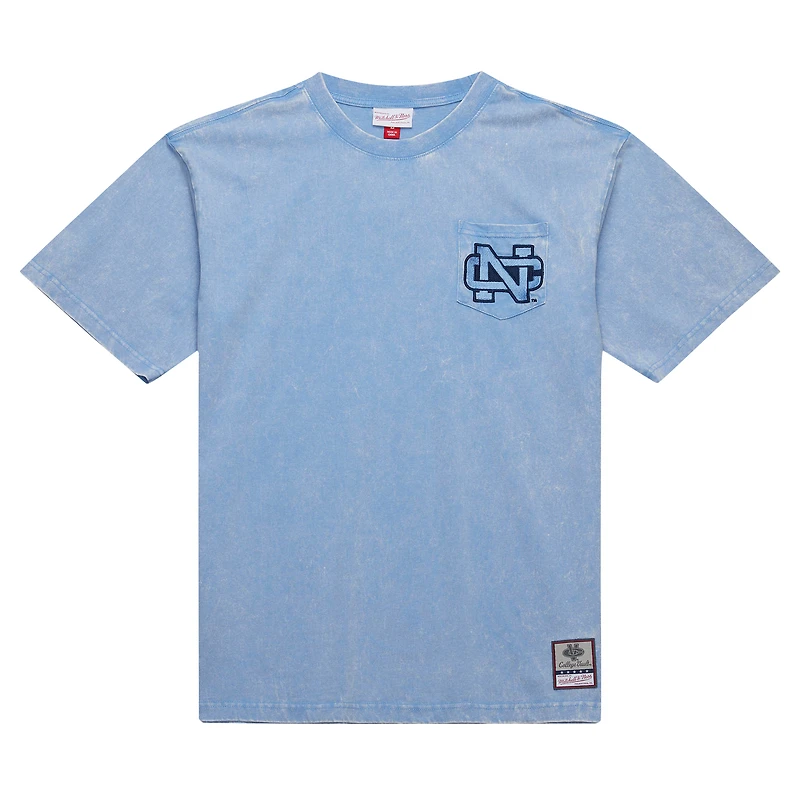 T-shirt bleu Carolina Tar Heels Throwback Fade Away de Mitchell & Ness pour hommes