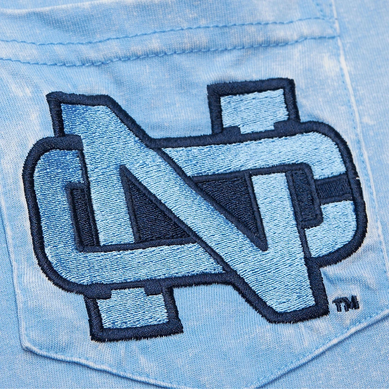 T-shirt bleu Carolina Tar Heels Throwback Fade Away de Mitchell & Ness pour hommes