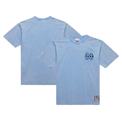 T-shirt bleu Carolina Tar Heels Throwback Fade Away de Mitchell & Ness pour hommes