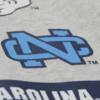 Men's Mitchell & Ness Heather Gray North Carolina Tar Heels All Over Print Sweatshirt