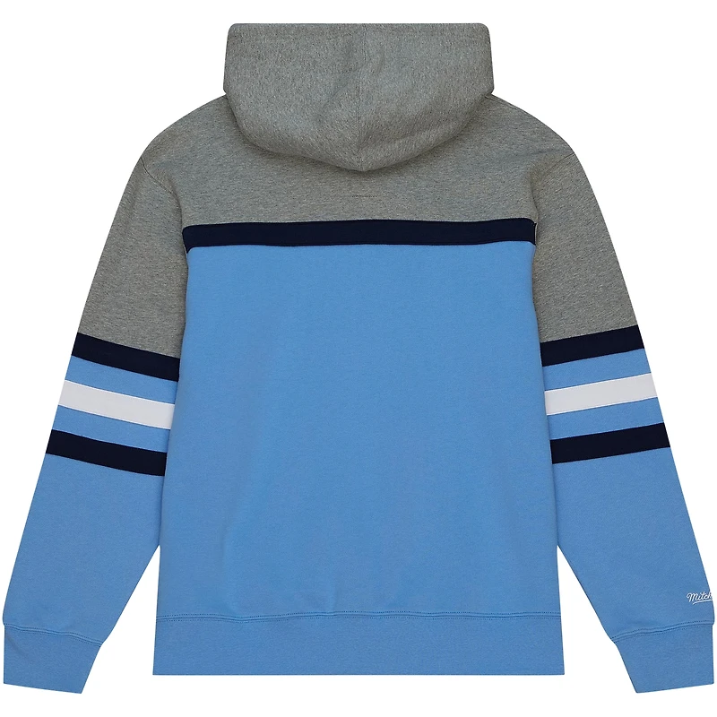 Men's Mitchell & Ness Light Blue North Carolina Tar Heels Head Coach Pullover Hoodie