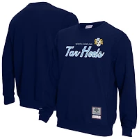 Men's Mitchell & Ness  Navy North Carolina Tar Heels Elite Script Pullover Sweatshirt