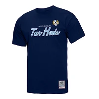 T-shirt bleu marine pour homme Mitchell & Ness North Carolina Tar Heels Elite Script