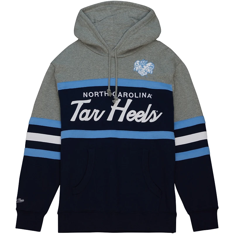 Men's Mitchell & Ness Navy North Carolina Tar Heels Head Coach Pullover Hoodie