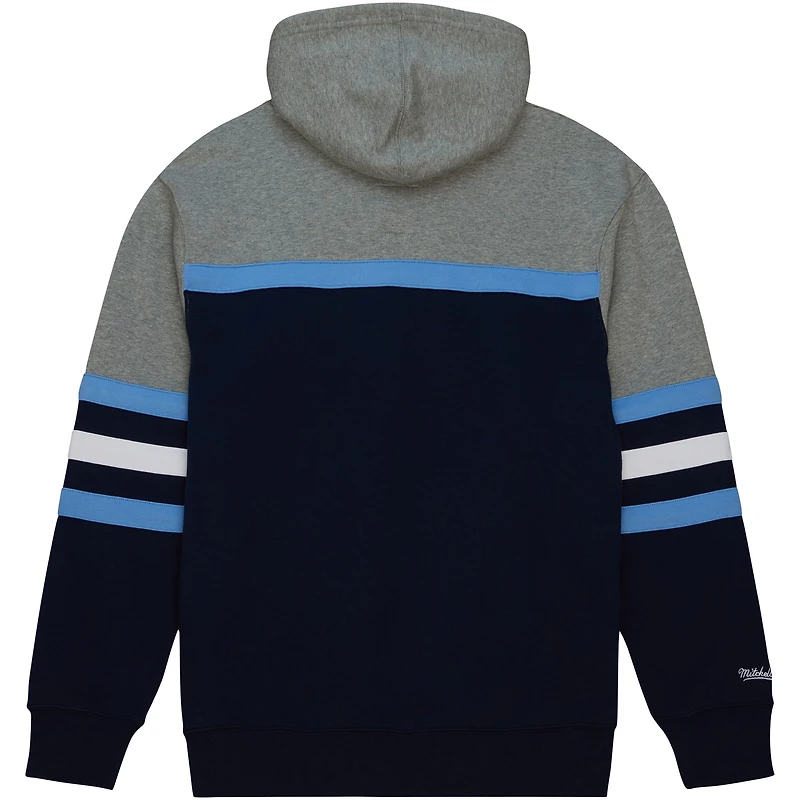 Sweat à capuche bleu marine Mitchell & Ness North Carolina Tar Heels Head Coach pour hommes