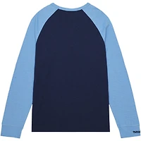 Men's Mitchell & Ness Navy North Carolina Tar Heels Legendary Slub Raglan Long Sleeve T-Shirt