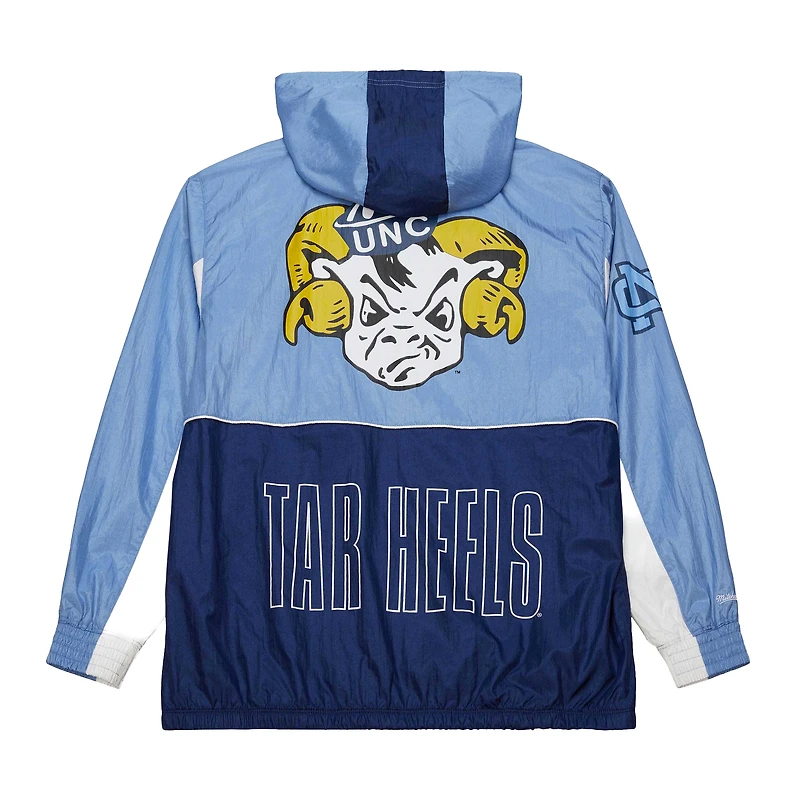 Men's Mitchell & Ness White North Carolina Tar Heels Big Shot Premium Full-Zip Windbreaker