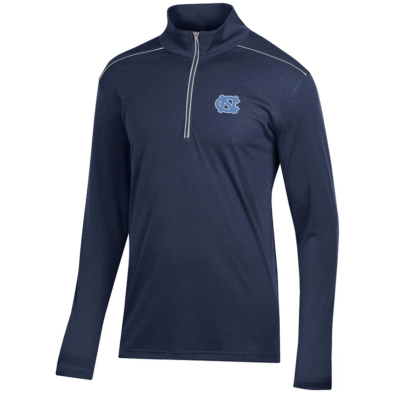 Men's Navy North Carolina Tar Heels Classic Jacquard Quarter-Zip Pullover Top