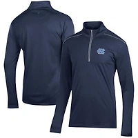Pull-over à col zippé 1/4 en jacquard classique bleu marine des Tar Heels de Caroline du Nord