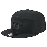 Casquette New Era noire à panneau fendu 9FIFTY pour homme, motif Tar Heels Adventure en toile, motif North Carolina Tar Heels
