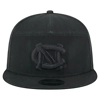 Casquette New Era noire à panneau fendu 9FIFTY pour homme, motif Tar Heels Adventure en toile, motif North Carolina Tar Heels