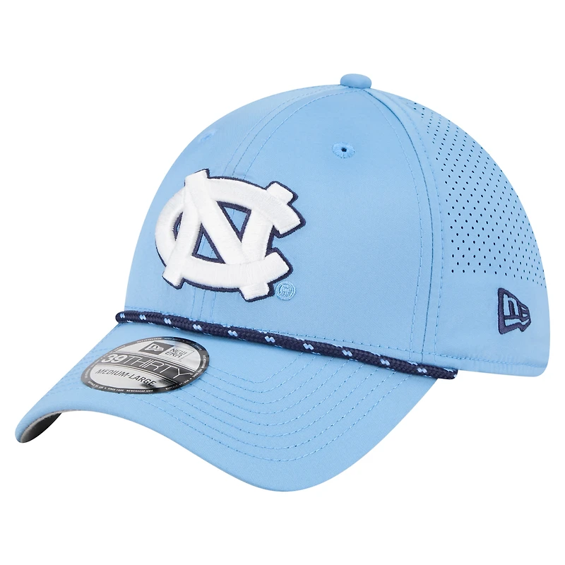 Casquette New Era Carolina Blue pour homme, modèle North Tar Heels Rope 39THIRTY Flex