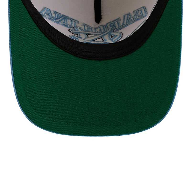 Casquette snapback New Era 9FIFTY A-Frame pour homme, crème/bleu Caroline, collection historique March Madness des Tar Heels de Caroline du Nord