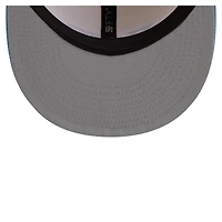 Men's New Era  Cream/Carolina Blue North Carolina Tar Heels Two-Tone Script 59FIFTY Fitted Hat