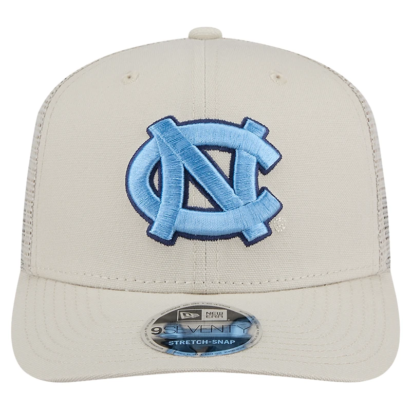 Men's New Era Natural North Carolina Tar Heels Canvas 9SEVENTY Stretch-Snap Adjustable Hat