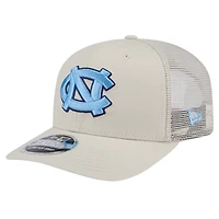 Men's New Era Natural North Carolina Tar Heels Canvas 9SEVENTY Stretch-Snap Adjustable Hat
