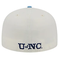 Men's New Era North Carolina Tar Heels Chrome White Vintage 59FIFTY Fitted Hat