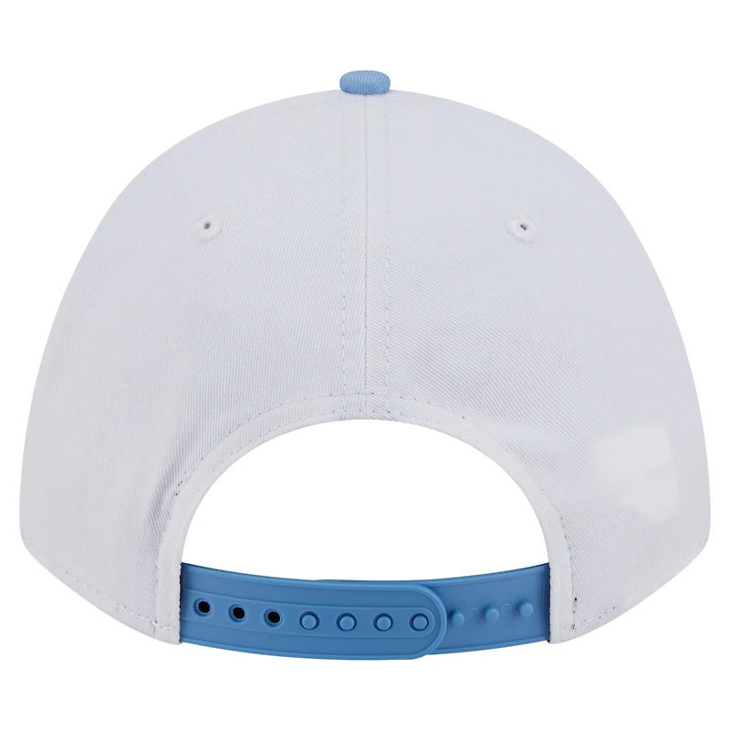Men's New Era White/Carolina Blue North Carolina Tar Heels Arch Two-Tone Rope 9FORTY A-Frame M-Crown Adjustable Hat