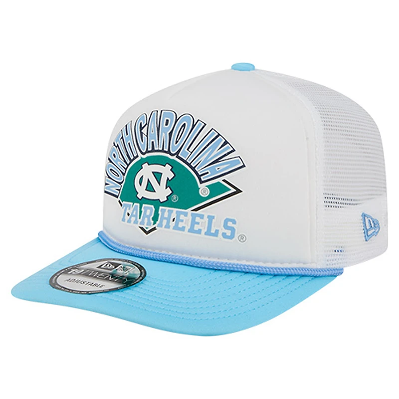 Casquette de golf ajustable New Era blanche pour homme, modèle Diamond 19TWENTY, des Tar Heels de Caroline du Nord
