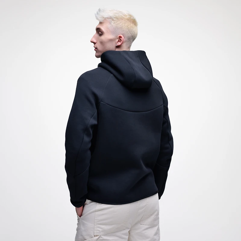 Sweat à capuche zippé Nike Tech Fleece noir pour homme, modèle North Carolina Tar Heels.