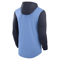Men's Nike Carolina Blue/Navy North Tar Heels Campus Legacy Tri-Blend Long Sleeve Hooded T-Shirt