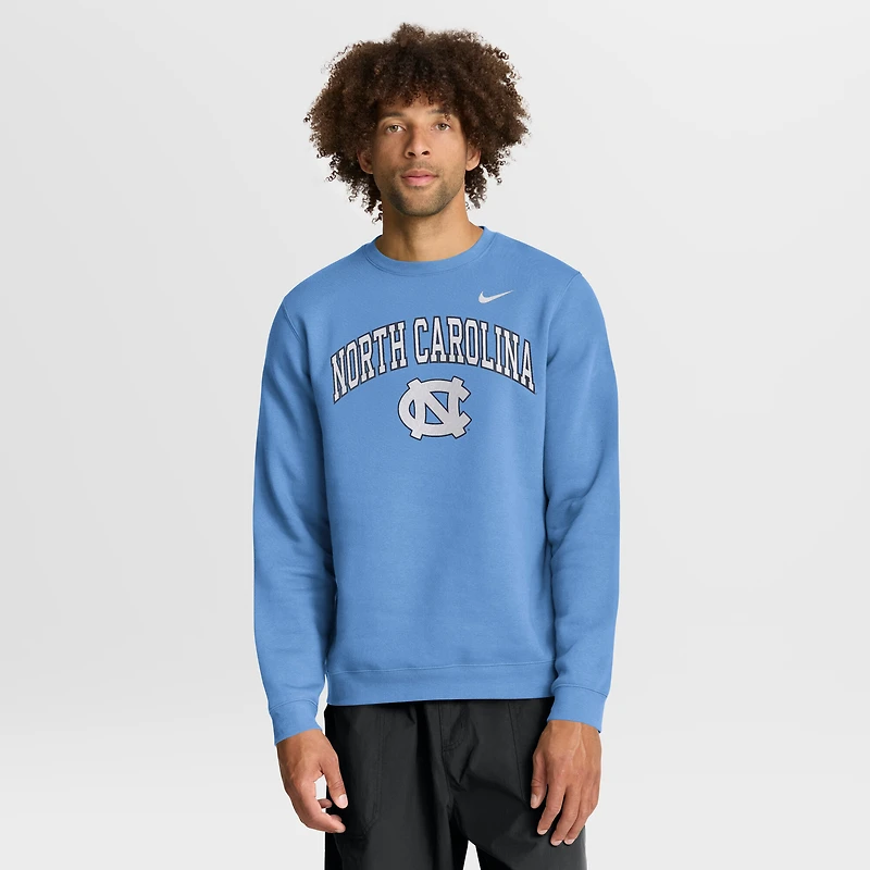 Sweat-shirt Nike Carolina Blue pour homme, motif Arch, North Tar Heels