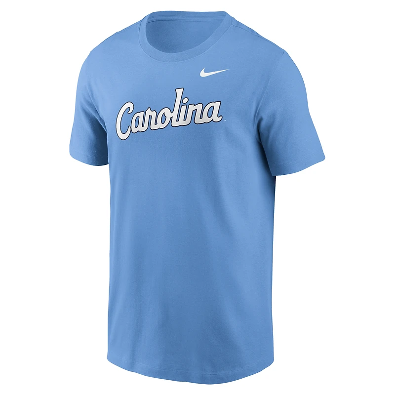 T-shirt Nike Carolina Blue pour homme avec logo de baseball des Tar Heels Caroline du Nord