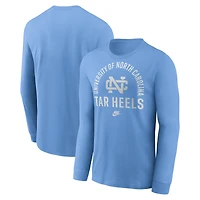 T-shirt à manches longues Nike Carolina Blue North Tar Heels Legacy Arched Logo pour homme