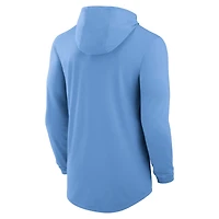 T-shirt à capuche manches longues Nike Carolina Blue North Tar Heels Legacy Tri-Blend Dri-FIT pour homme