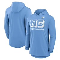 T-shirt à capuche manches longues Nike Carolina Blue North Tar Heels Legacy Tri-Blend Dri-FIT pour homme