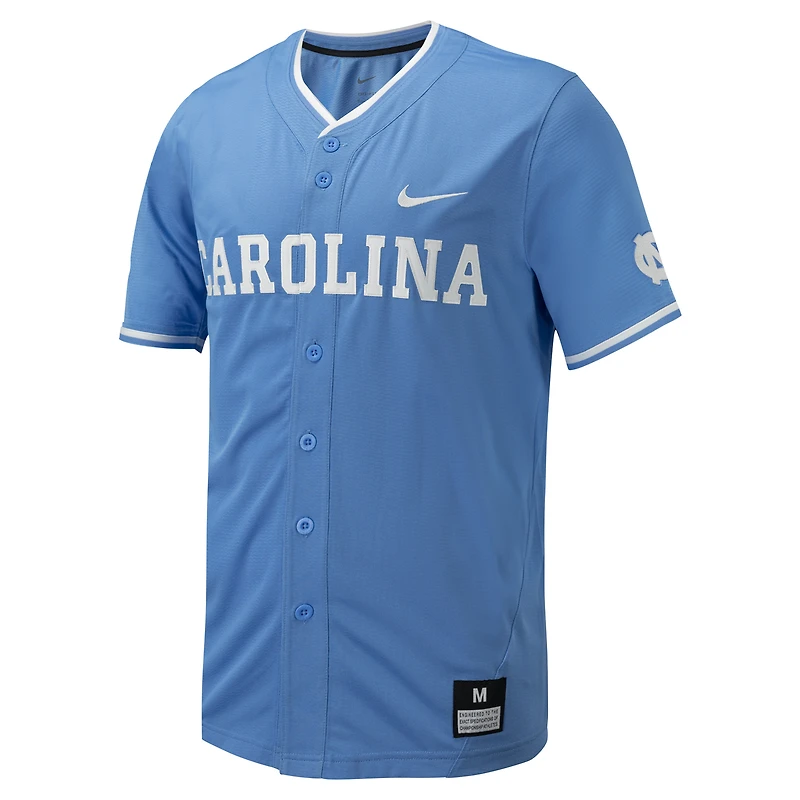 Men's Nike Carolina Blue North Tar Heels Replica Full-Button Baseball Jersey