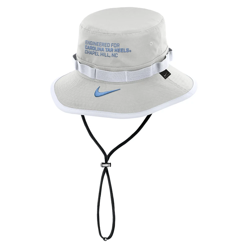 Men's Nike Gray North Carolina Tar Heels 2025 Sideline Apex Boonie Performance Bucket Hat