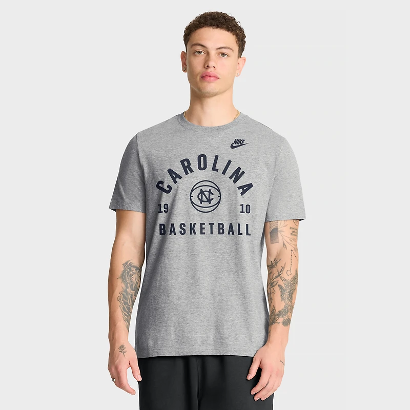T-shirt Nike Legacy Arch pour homme, gris chiné, North Carolina Tar Heels Basketball