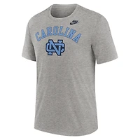 Men's Nike Heather Gray North Carolina Tar Heels Legacy Arch Tri-Blend T-Shirt