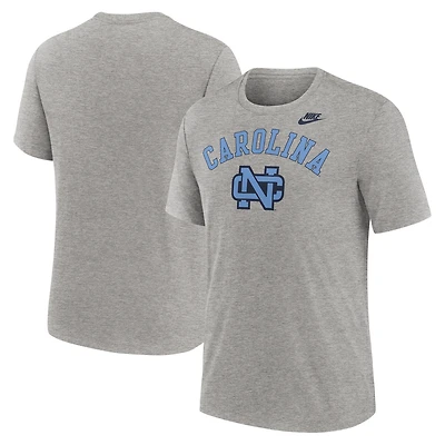 T-shirt Nike gris chiné pour homme, Legacy Arch Tri-Blend, North Carolina Tar Heels