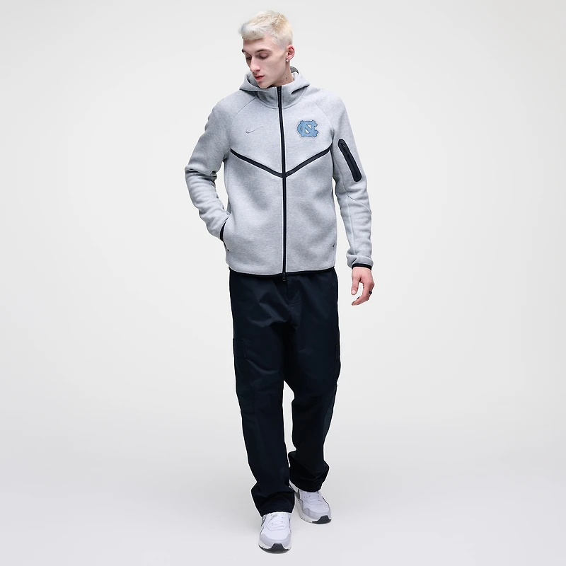 Men's Nike Heather Gray North Carolina Tar Heels Tech Fleece Full-Zip Windrunner Hoodie