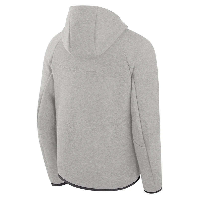 Sweat à capuche zippé Nike Tech Fleece North Carolina Tar Heels pour homme, couleur olive.