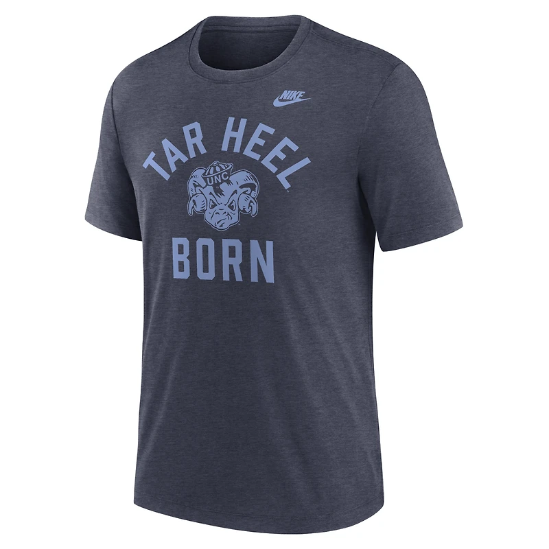 Men's Nike Heather Navy North Carolina Tar Heels Legacy Mantra Tri-Blend T-Shirt