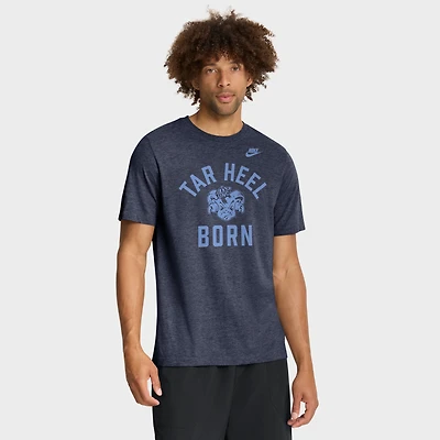 T-shirt Nike Heather Navy North Carolina Tar Heels Legacy Mantra pour homme