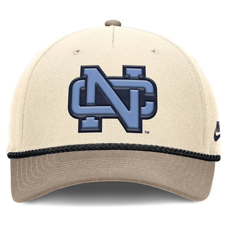 Men's Nike Natural North Carolina Tar Heels Rise Legacy Throwback Logo Adjustable Hat