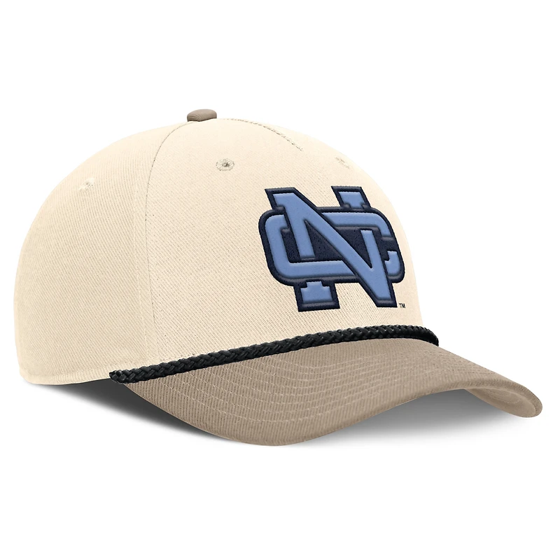 Men's Nike Natural North Carolina Tar Heels Rise Legacy Throwback Logo Adjustable Hat