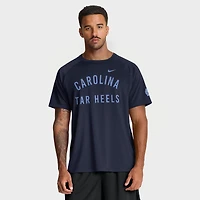T-shirt Nike bleu marine pour homme des Tar Heels de Caroline du Nord, coupe raglan et performance.