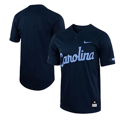 Maillot de baseball réplique à deux boutons Nike pour homme, bleu marine, North Carolina Tar Heels