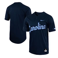 Maillot de baseball réplique à deux boutons Nike pour homme, bleu marine, North Carolina Tar Heels