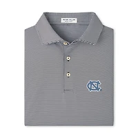 Men's Peter Millar  Black/White North Carolina Tar Heels Jubilee Stripe Stretch Jersey Polo