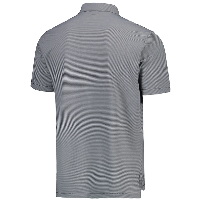 Polo en jersey à rayures Jubilee Performance Peter Millar pour hommes, noir, North Carolina Tar Heels