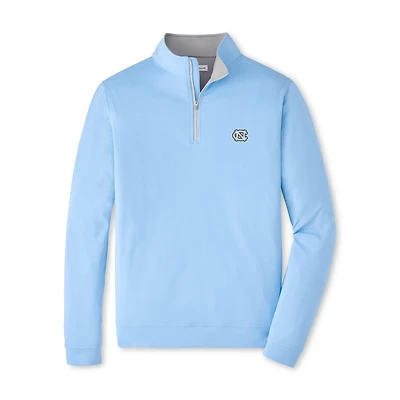 Men's Peter Millar  Carolina Blue North Tar Heels Perth Quarter-Zip Sweatshirt